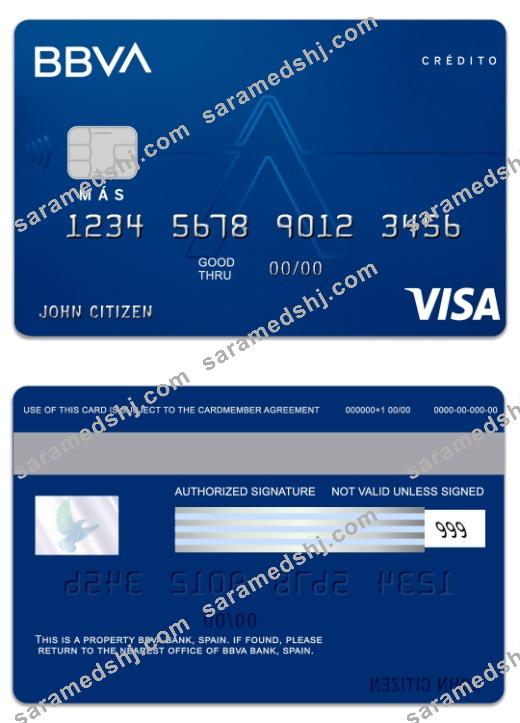 Spain BBVA Bank visa credit card